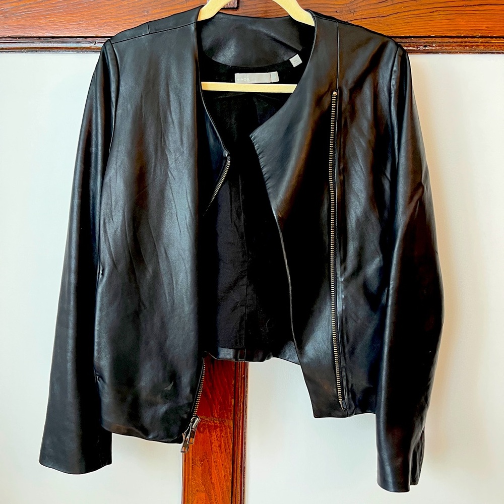 VINCE Cross Front Leather Jacket
Style # VR61791048